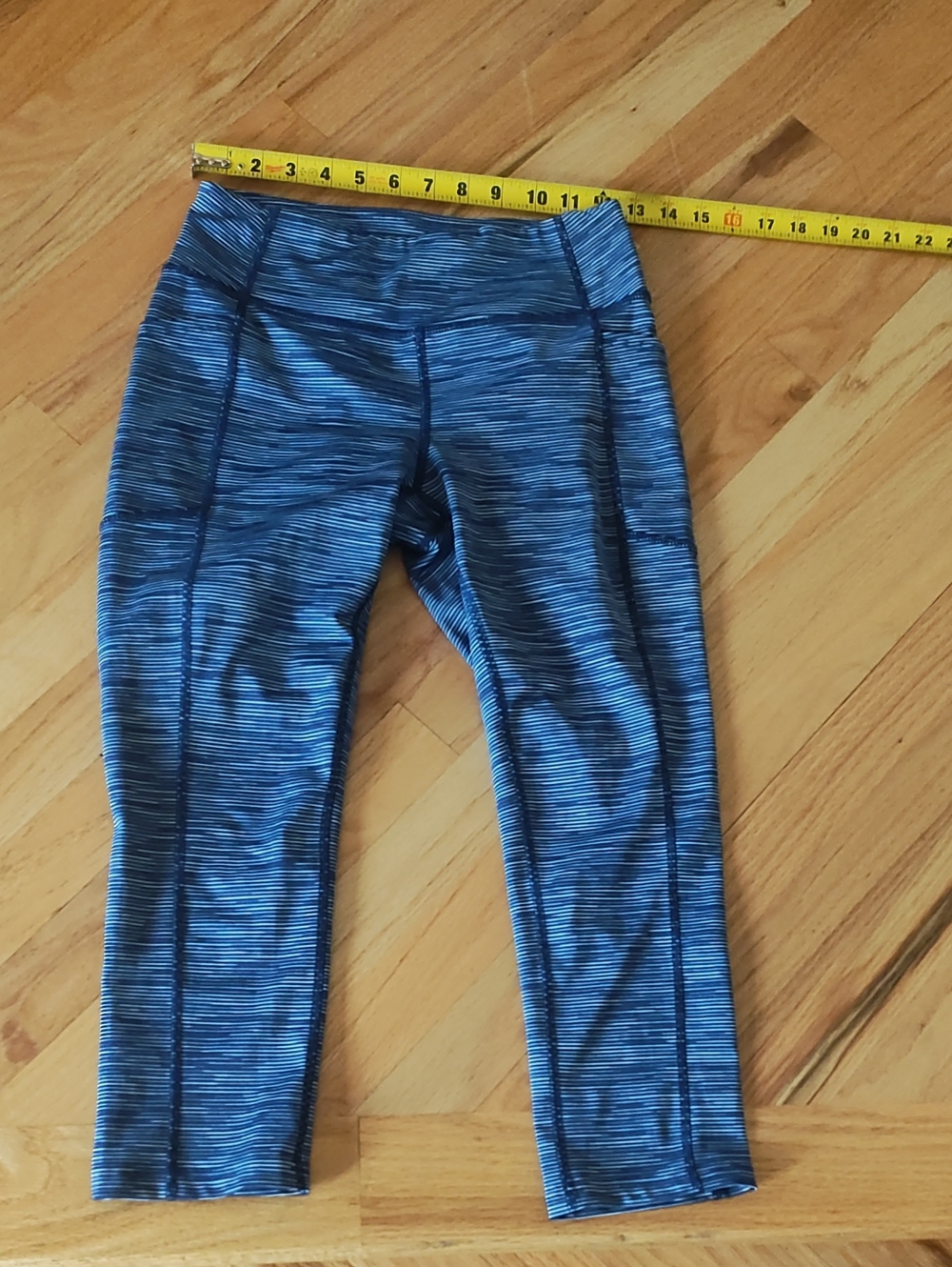tek gear Blue Striped Capri Leggings